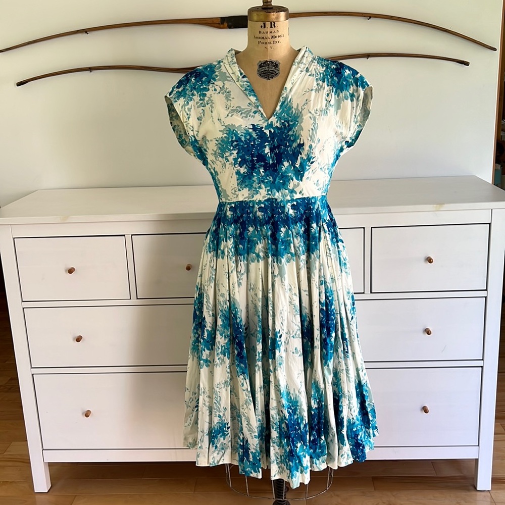 Anthropologie Maple A Line cotton midi summer dress vintage style